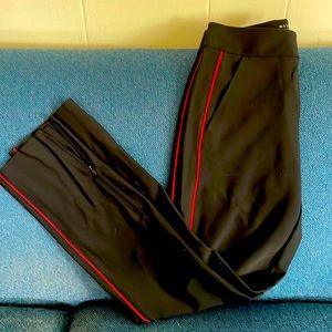 Athleta Stellar Novelty Trouser Womens Size 0 Black Red Stripe